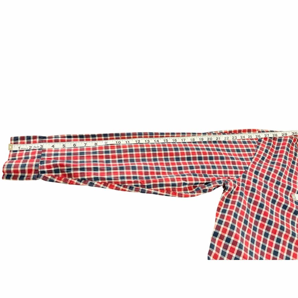 J. Crew Plaid Red and Navy Buttondown - Picture 6 of 6